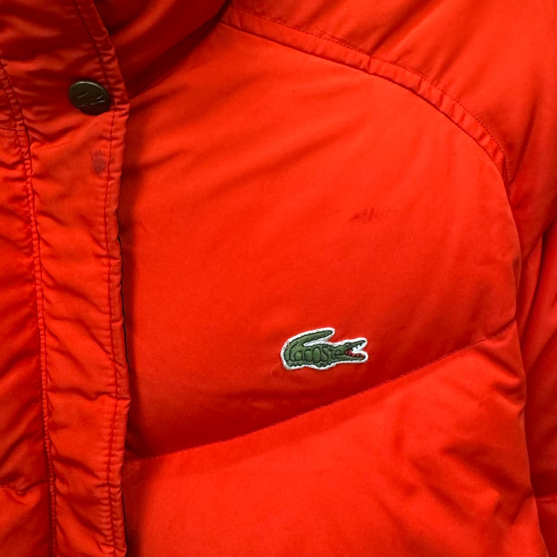 00s 라코스테 리버시블 덕다운 패딩 점퍼 레드 블랙 상품이미지8