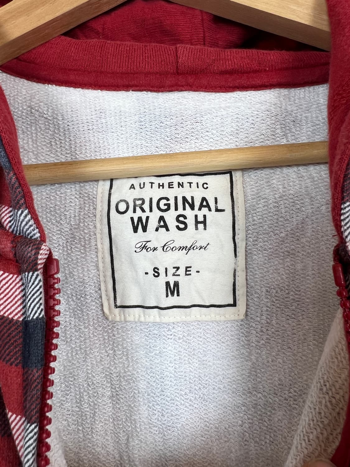 O146 JPN Original Wash 체크 후드집업 M 상품이미지3