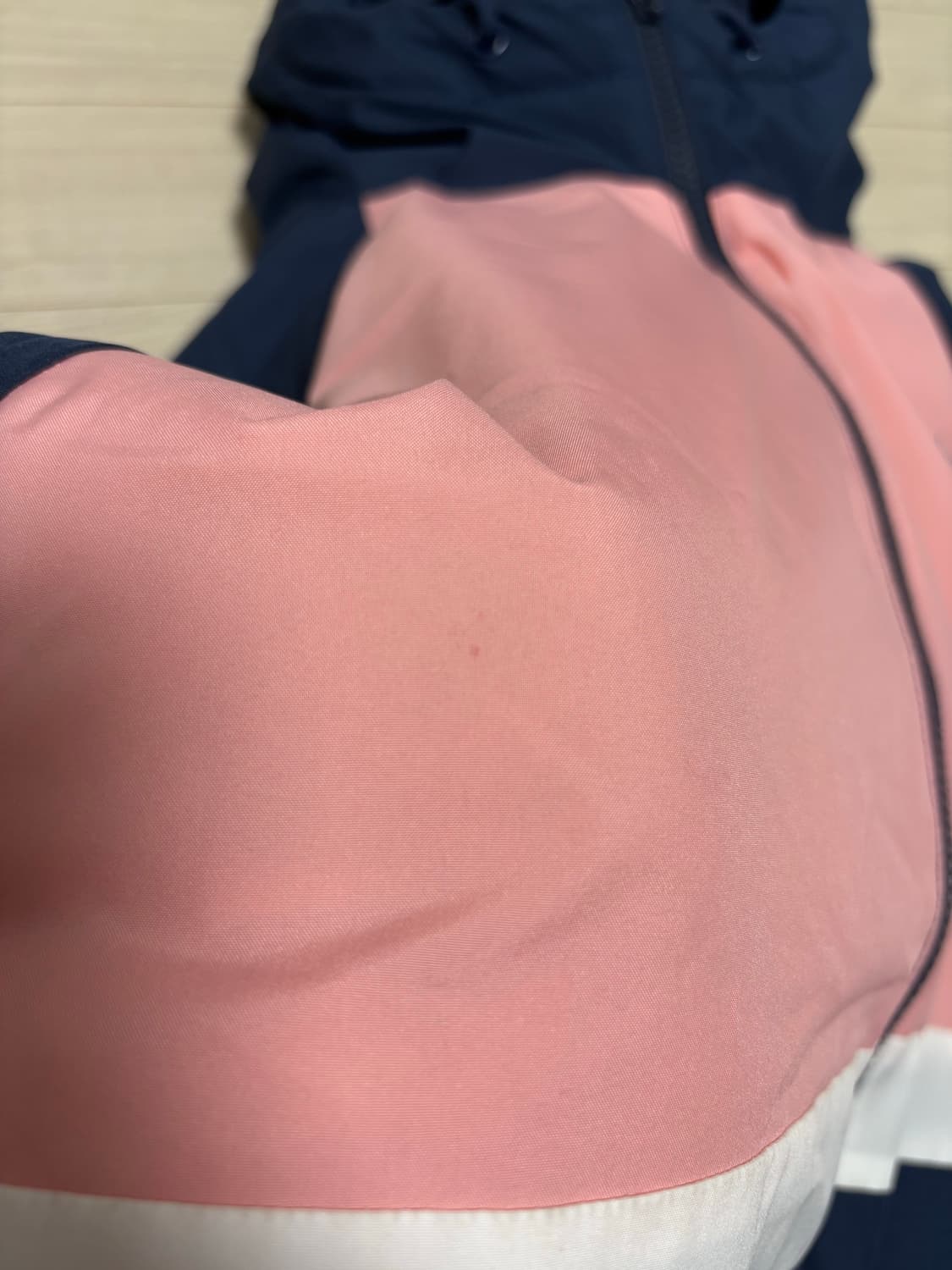 반스 핑크 배색 경량패딩 바람막이 S 상품이미지6