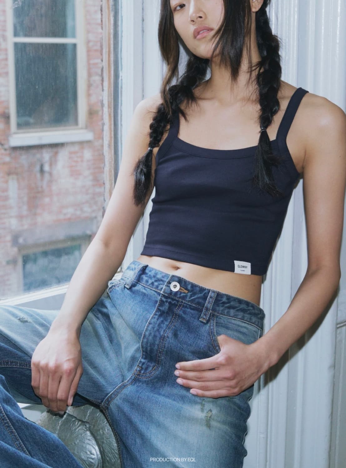 글로니 classic short tank 클래식 크롭 슬리브리스 나시  상품이미지7