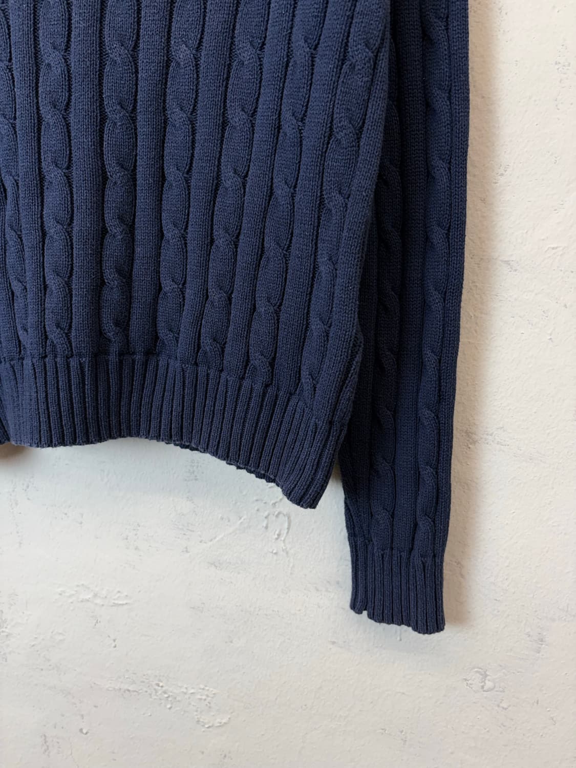 폴로랄프로렌 브이넥 케이블 니트 네이비 상품이미지3