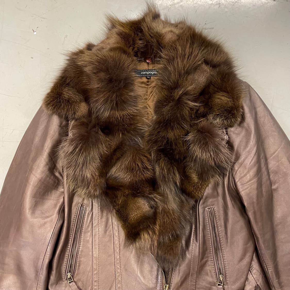 브라운누빔퍼가죽자켓 상품이미지3