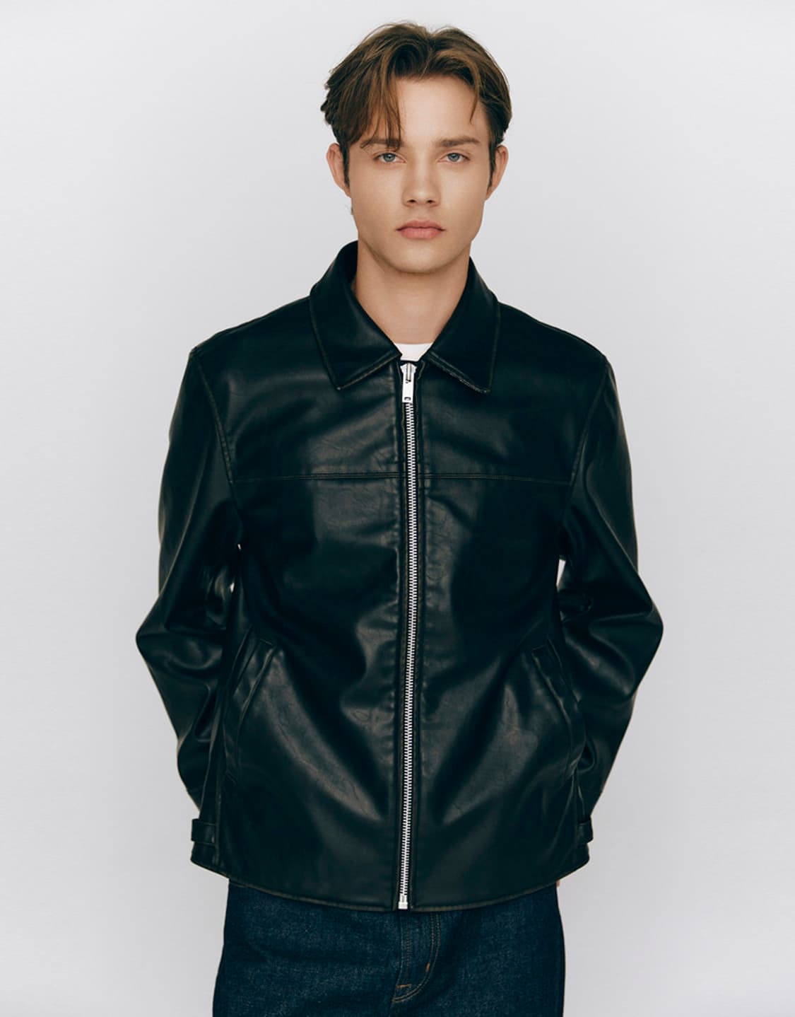 지오다노 변우석 페이크레더 자켓 L (새제품) 상품이미지4