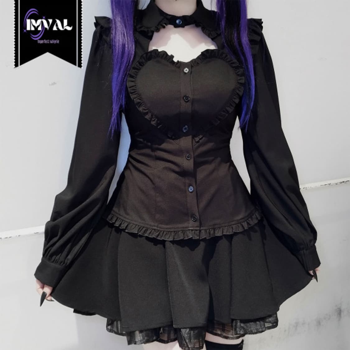 IMVAL Heart Shirt qooza 지뢰계 하트 블라우스데코르테 상품이미지2