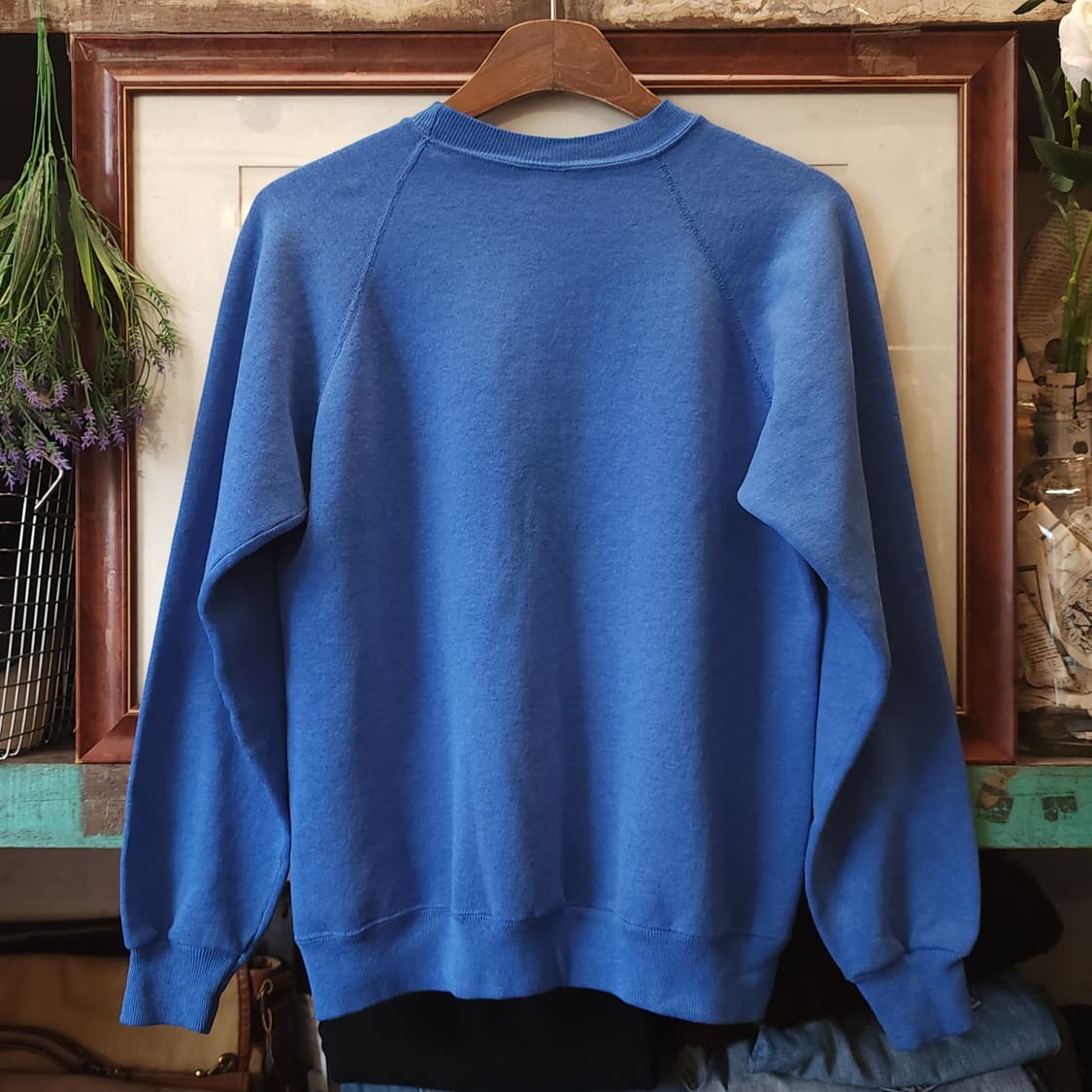 90s 헤인즈 빈티지 스웻셔츠 플레인 스웻셔츠 파스텔 블루 페이딩 L 상품이미지2