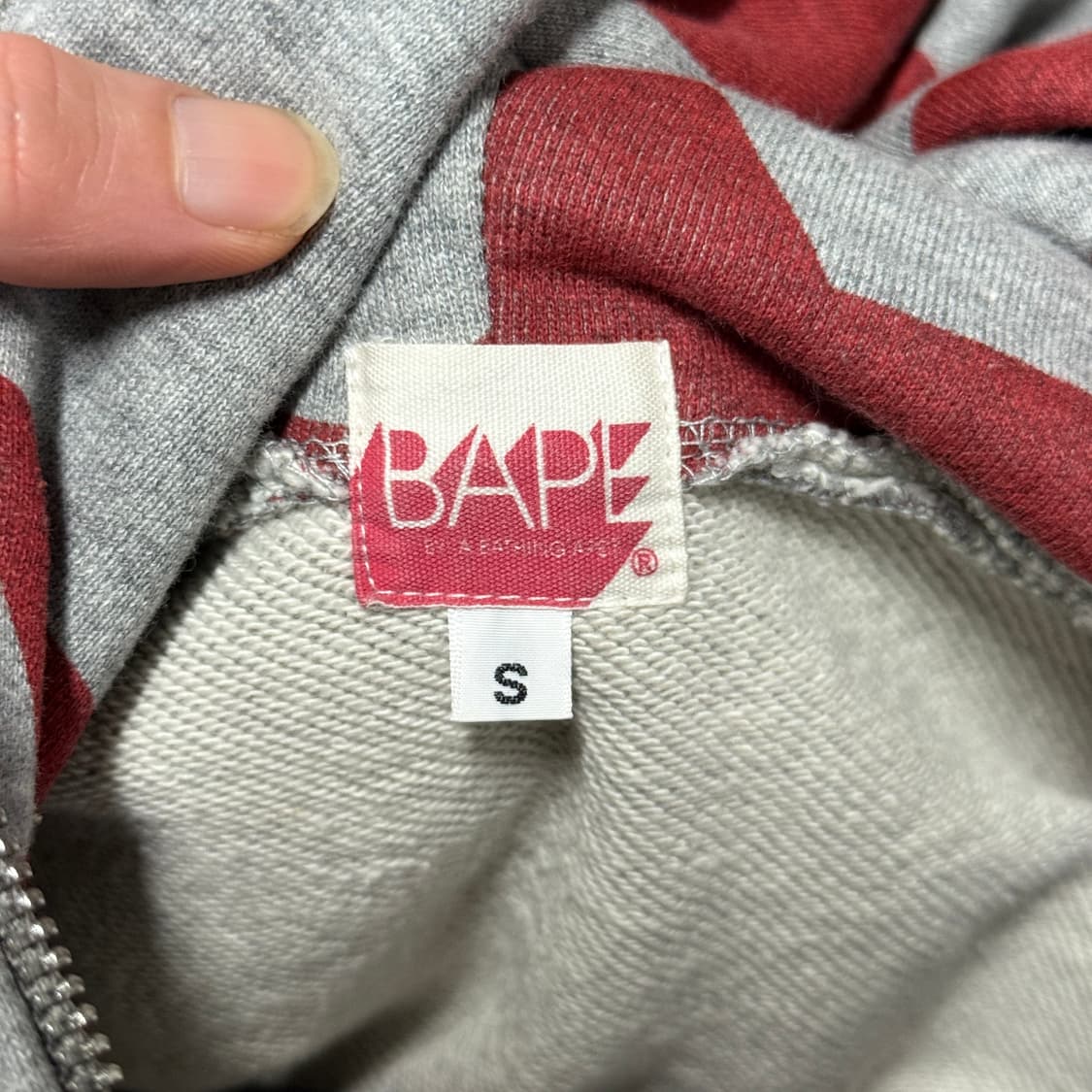 정품 베이프 OG 스타 카모 풀 집업 후디 헤더 그레이 상품이미지6