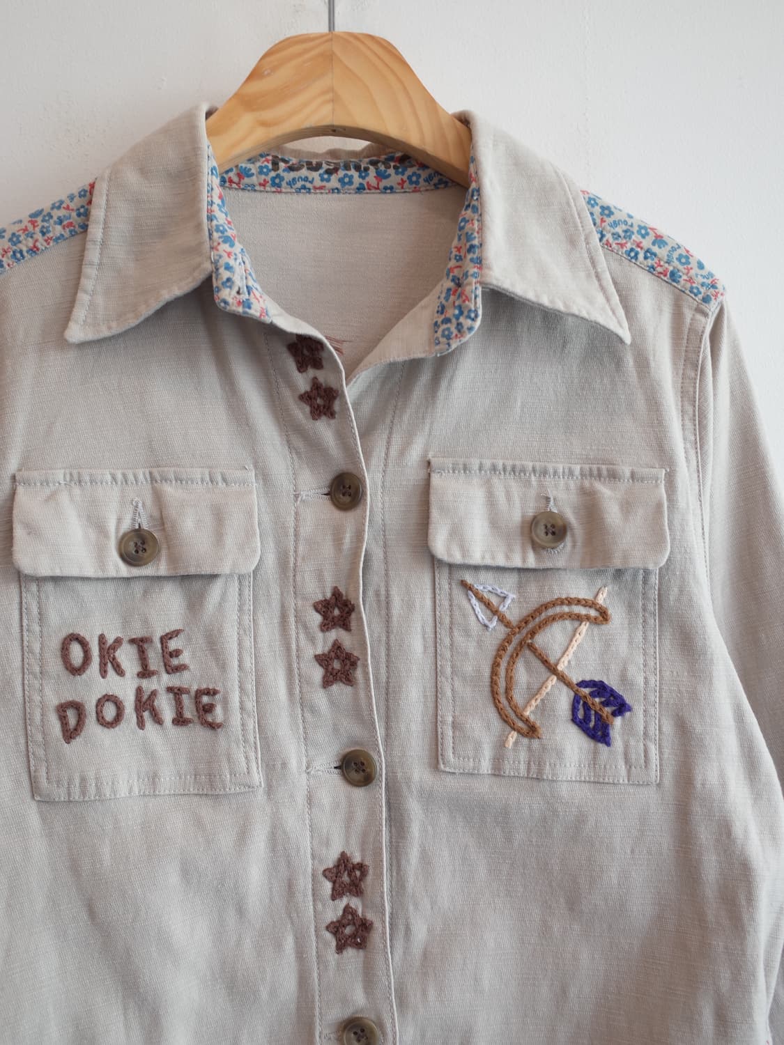 rough 인디언 자수 패턴 셔츠 상품이미지2