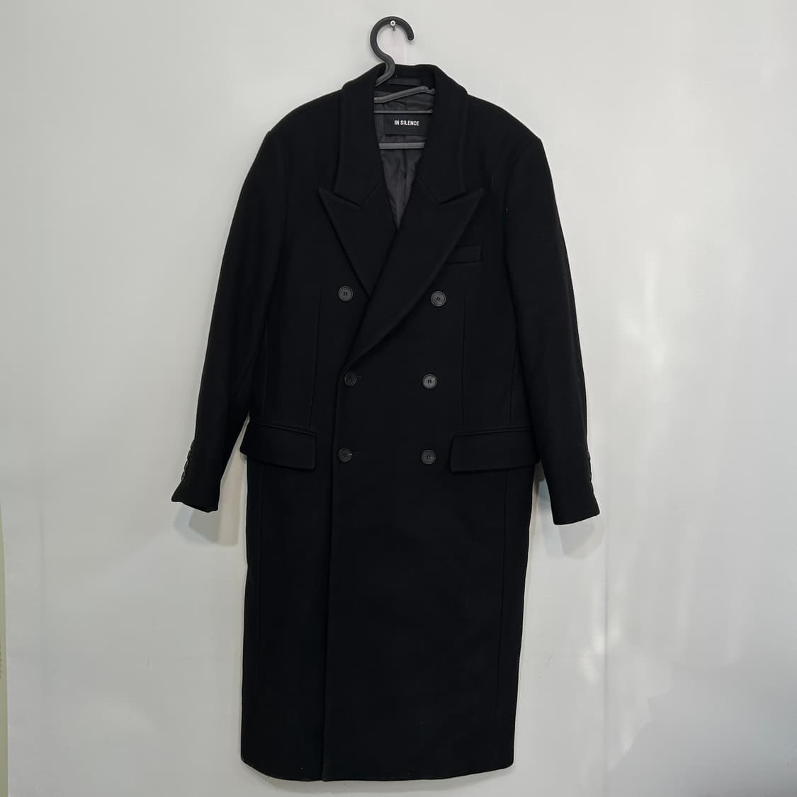 인사일런스 캐시미어 더블 롱코트 S 100정도 블랙 상태최상 상품이미지1