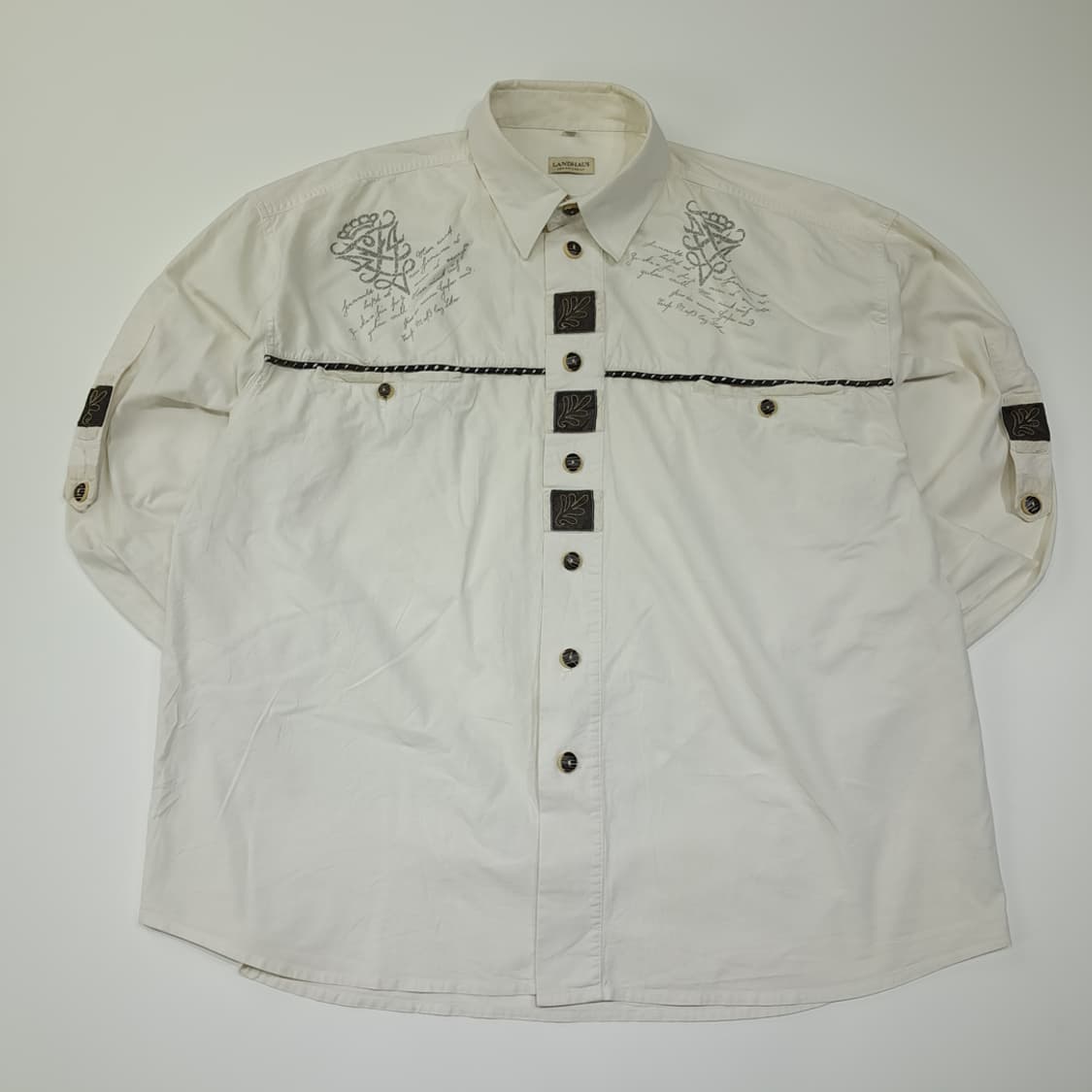 CL693 2XL 란트하우스 90s 독일 트라흐텐 바바리안 알펜 셔츠  상품이미지1