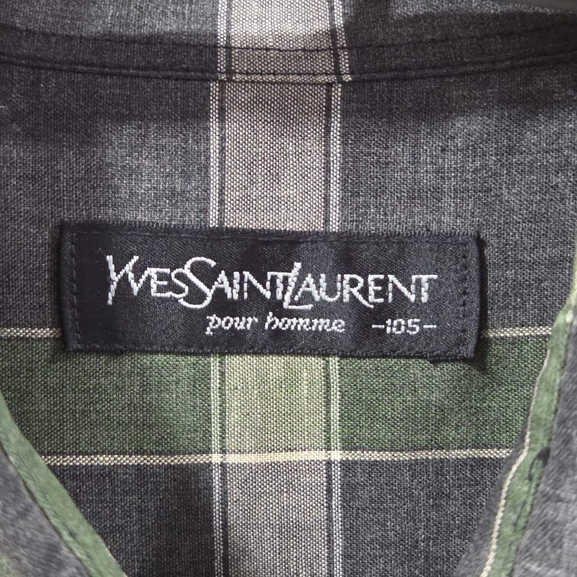 입생로랑 린넨 반팔 체크셔츠 105 상품이미지3