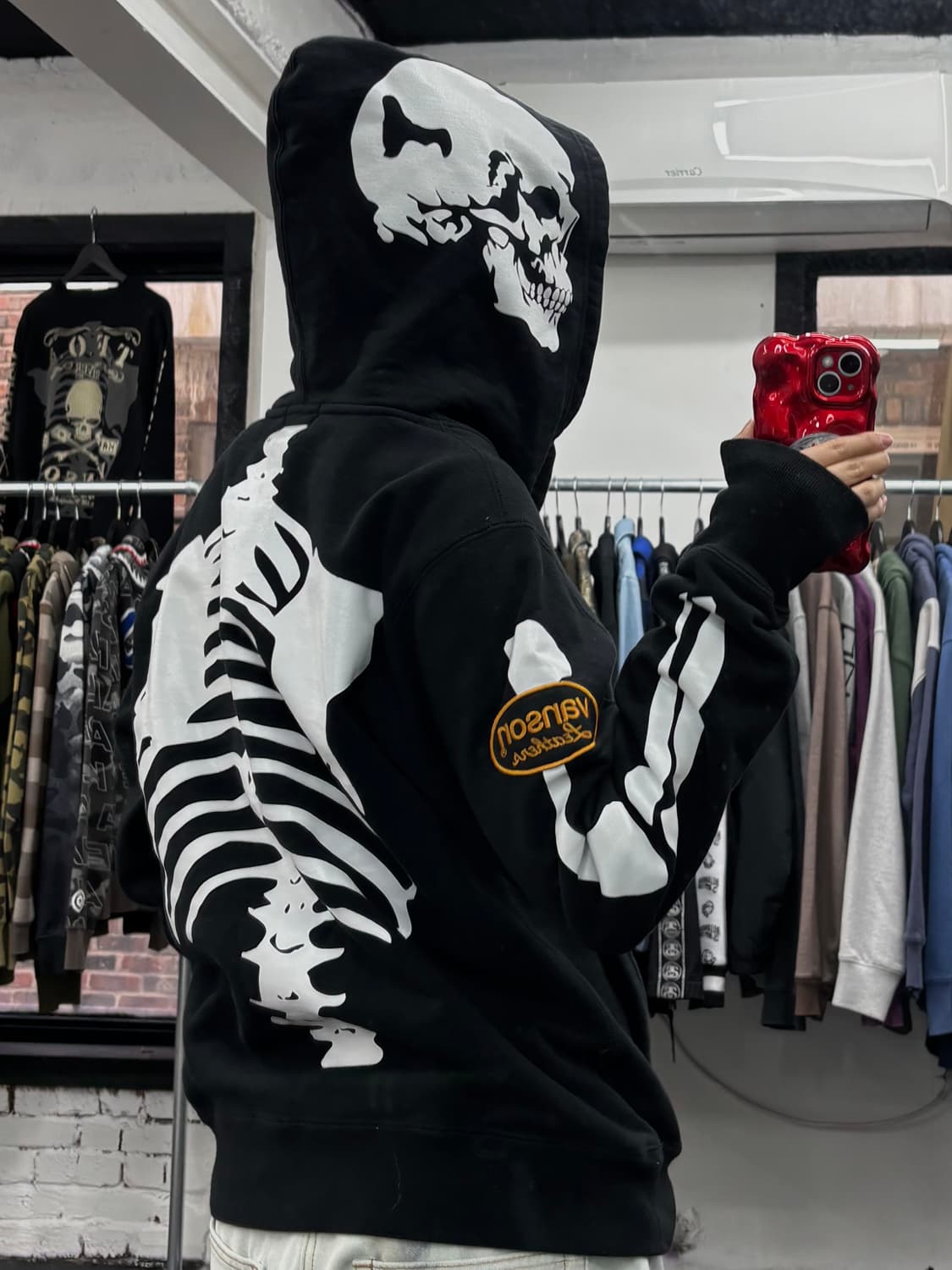 밴슨 레더 본 후드티 상품이미지6