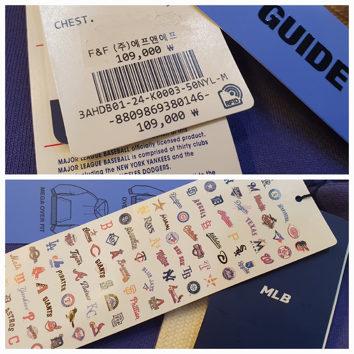 (새상품)100.MLB 스몰로고 후드티 상품이미지5