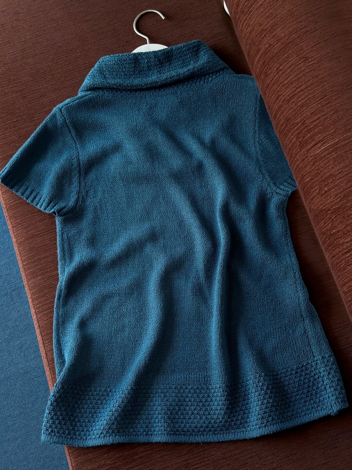 Shawl collar design knit top 상품이미지5