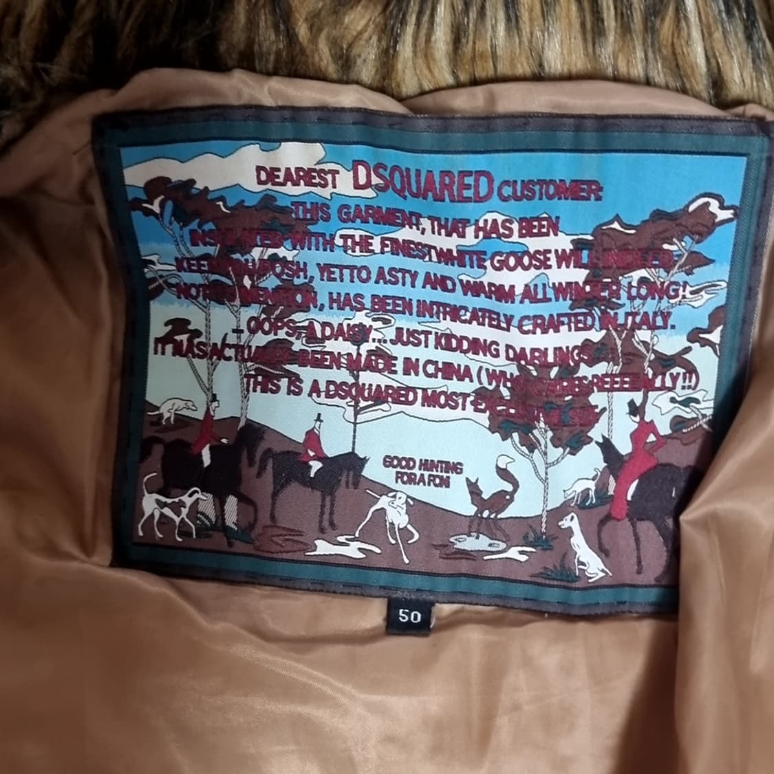 DSQUARED2 퍼 후드 패딩 블랙(50) 상품이미지4