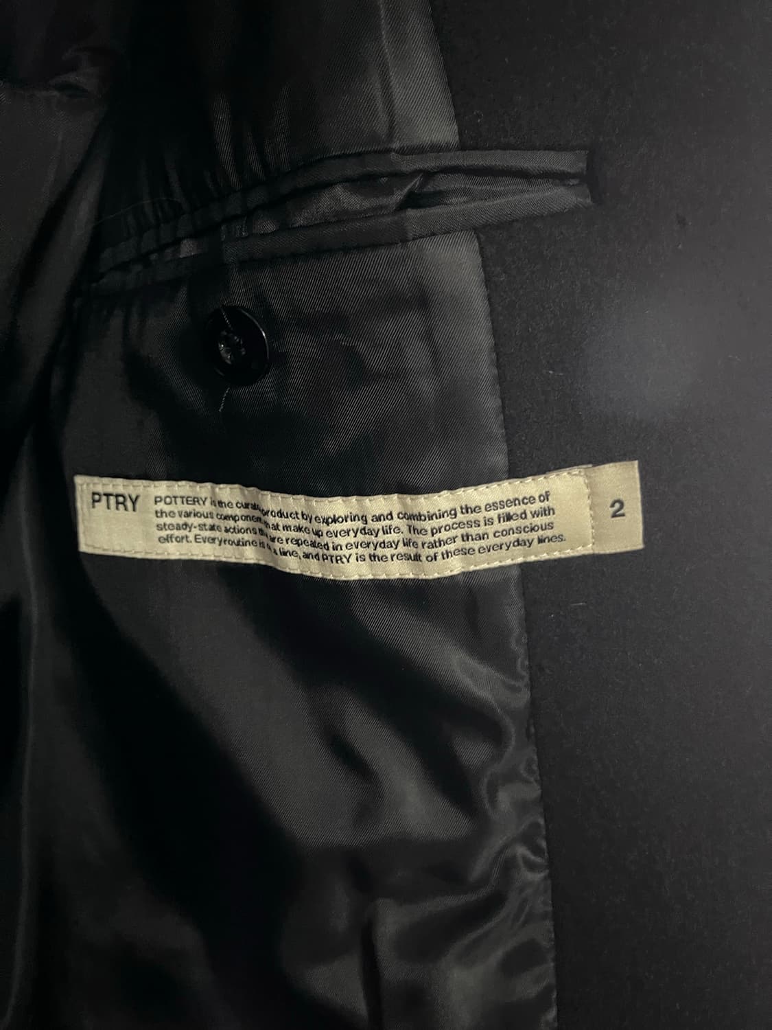 22fw 포터리 멜톤울 맥코트 블랙 2사이즈 상품이미지2