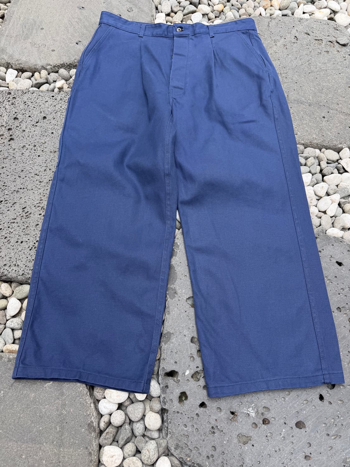 2000s GREY NAVY WIDE FRENCH WORK 프렌치워크팬츠 상품이미지4