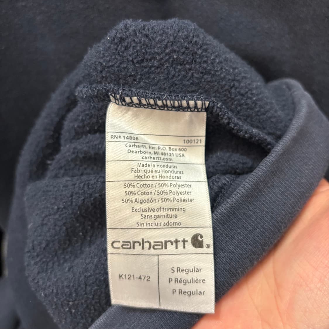 칼하트 네이비 후드티 S 상품이미지7