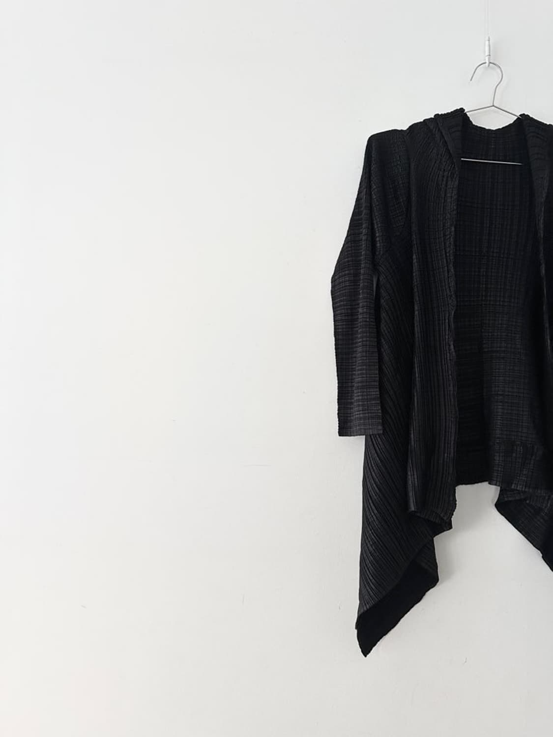 Pleats open cardigan / black 상품이미지2