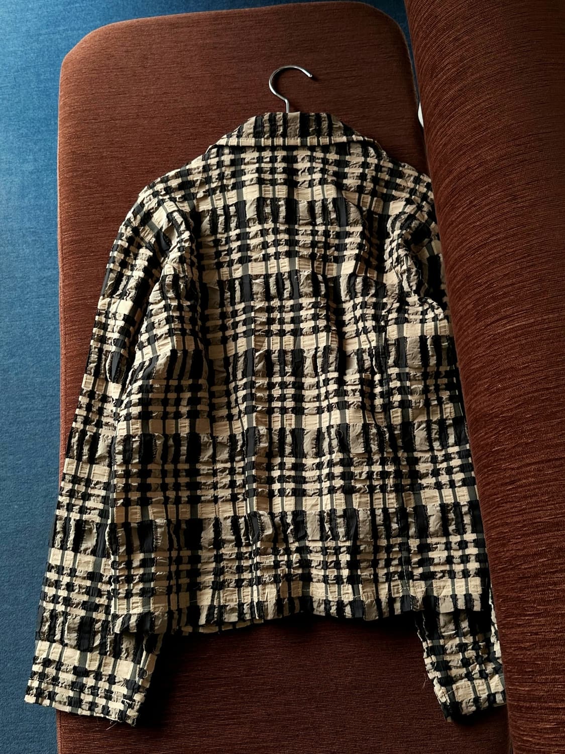 Washed poly volume fabric single jacket 상품이미지5