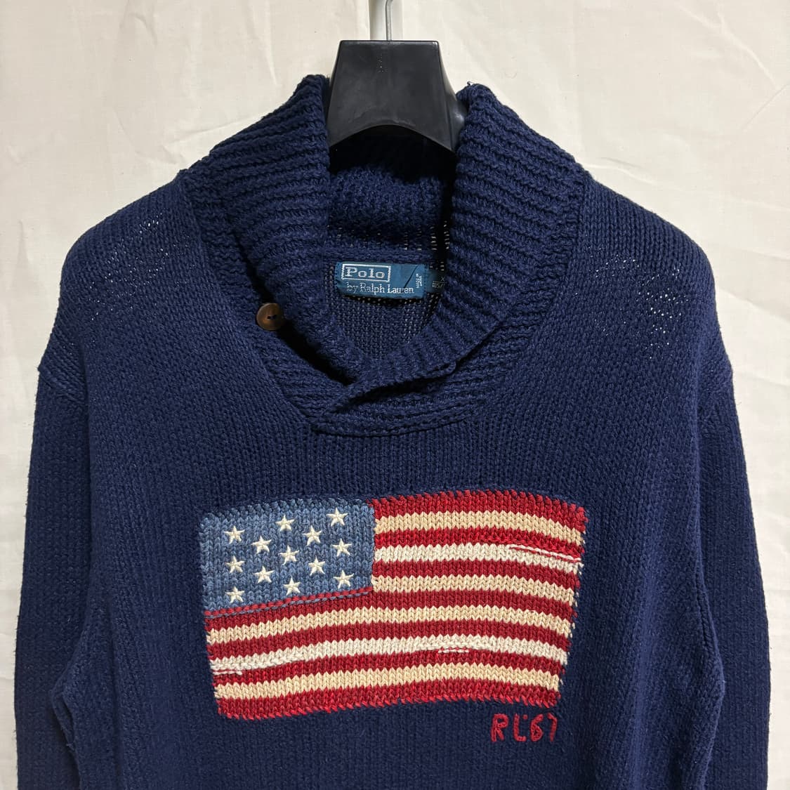 폴로 랄프로렌 숄카라 올드 글로리 성조기 니트 / 네이비, XL 상품이미지2