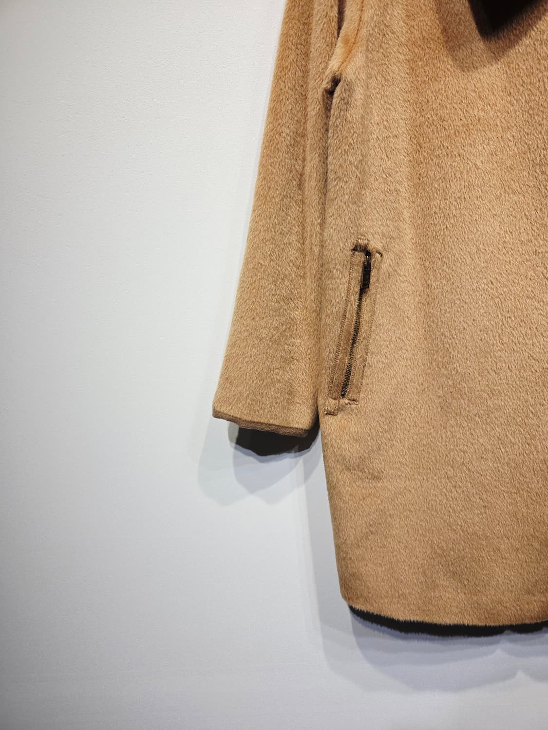 타임(TIME) 라마 혼방 카멜 하프 코트 상품이미지4