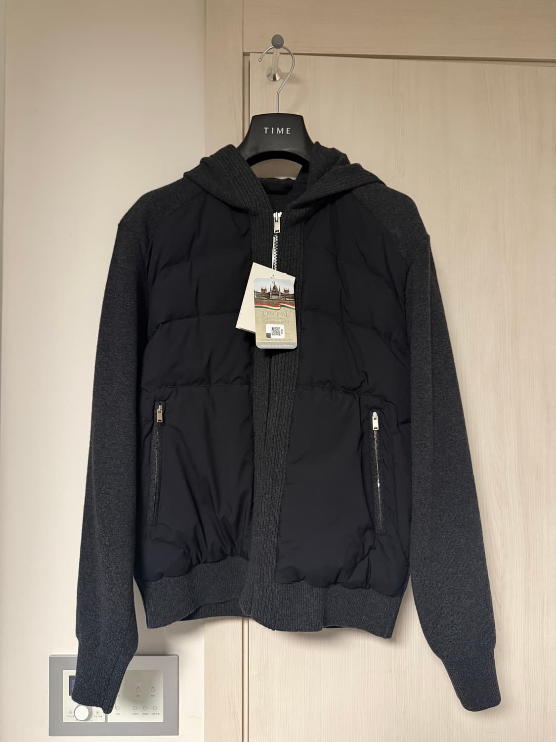 타임옴므 니트 후드 구스다운 패딩 L 상품이미지1