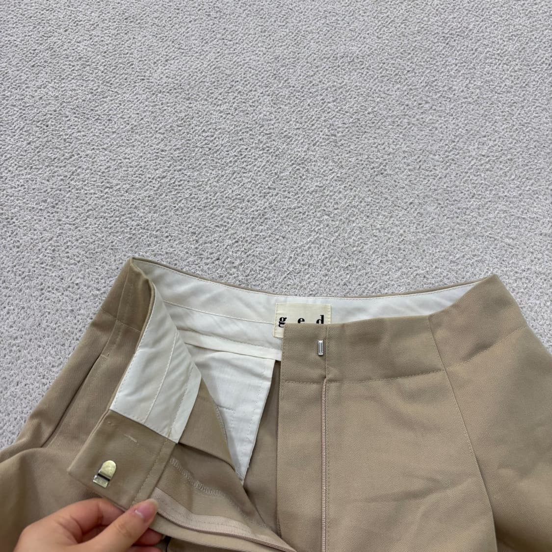 1 게드 여성 베이지 와이드 치노 팬츠 0622E2 상품이미지5