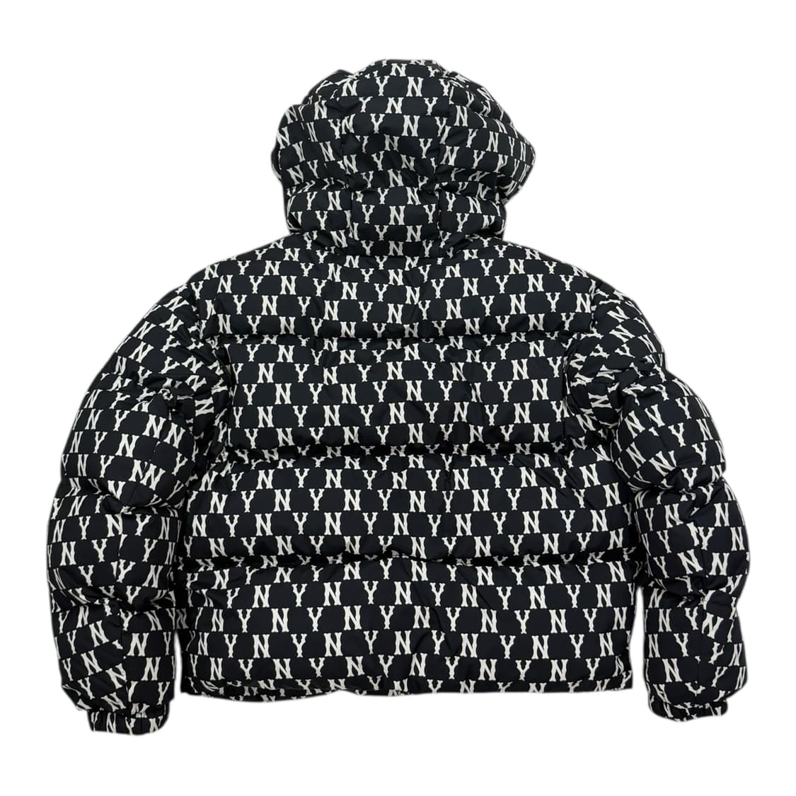 MLB 클래식 모노그램 후드 다운 패딩 블랙 XS 상품이미지3