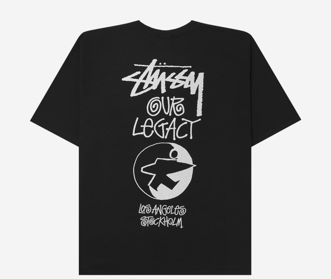 [L] 스투시 아워레가시 서프맨 피그먼트 반팔티 블랙 상품이미지1