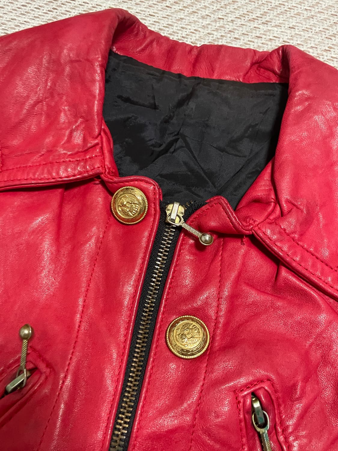 Y2k 빈티지 레더 베스트 J03261 상품이미지5