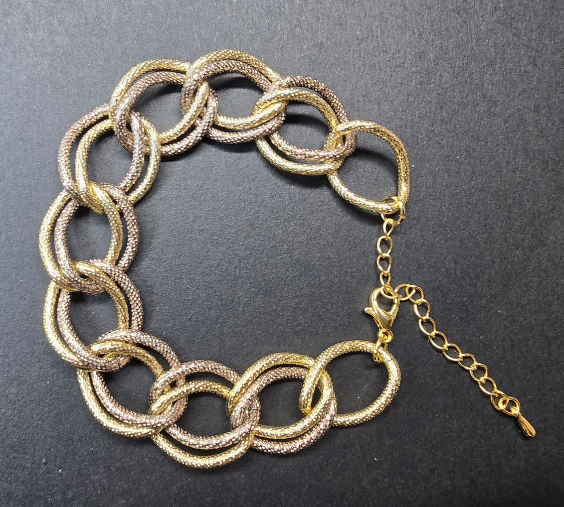 더블샌딩 체인목걸이 세트_골드&브라운 상품이미지7