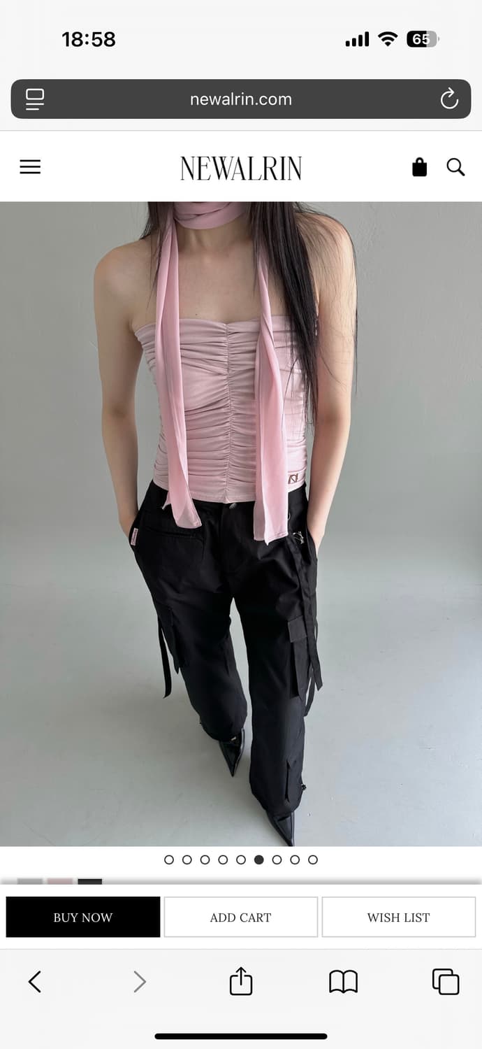 뉴얼린Shirring tube top + chiffon muf 상품이미지2