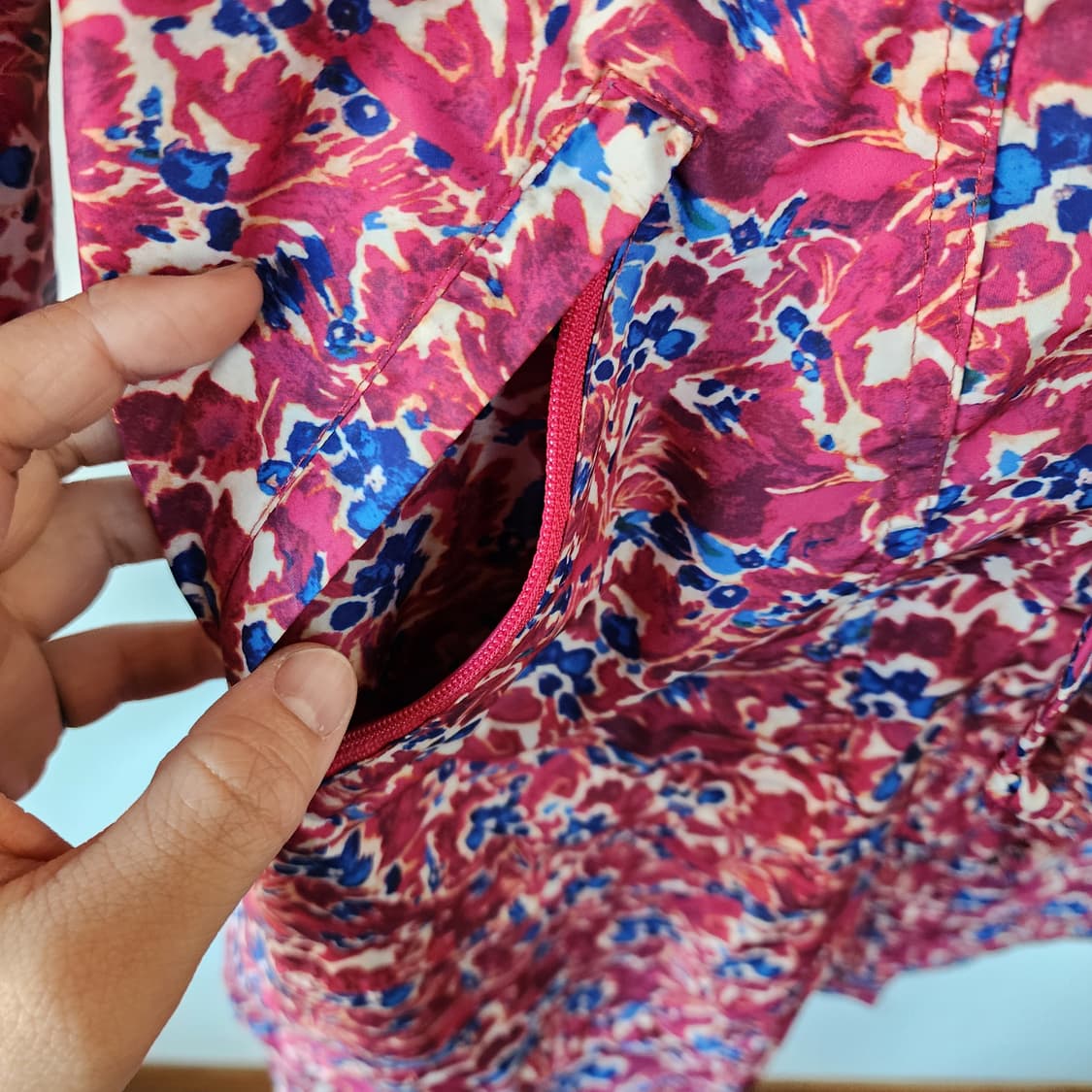 오일릴리 플라워 패턴 후드 롱 코트 상품이미지6