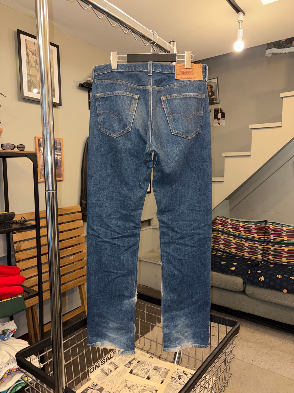 90’s Levi’s 501 501 USA denim washed pan 상품이미지7