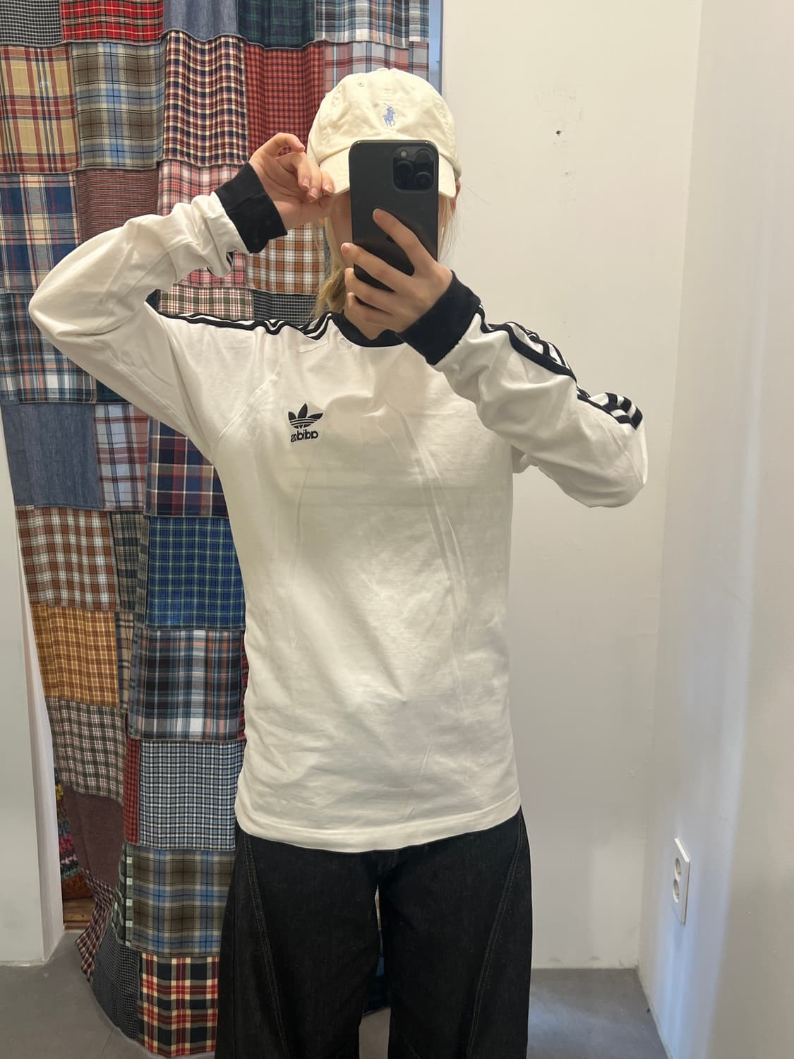 아디다스 블랙 앤 화이트 롱 슬리브 상품이미지4