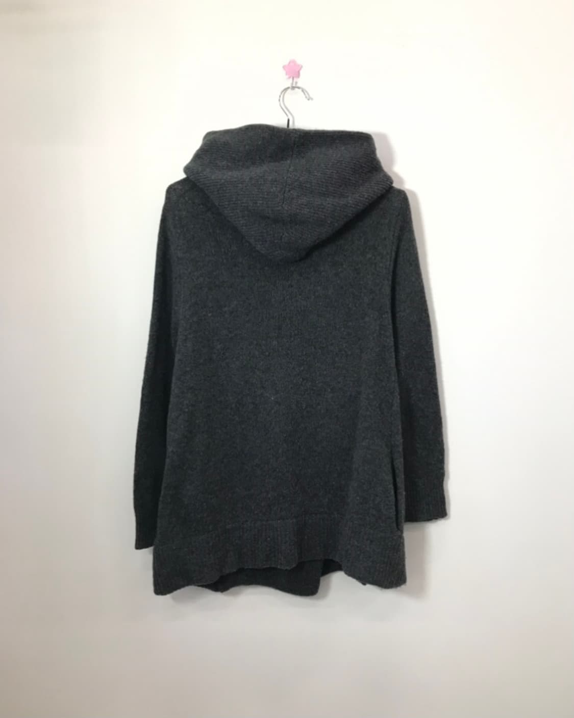 Ray Beams Dark Grey Hooded Wrap Cardigan 상품이미지2