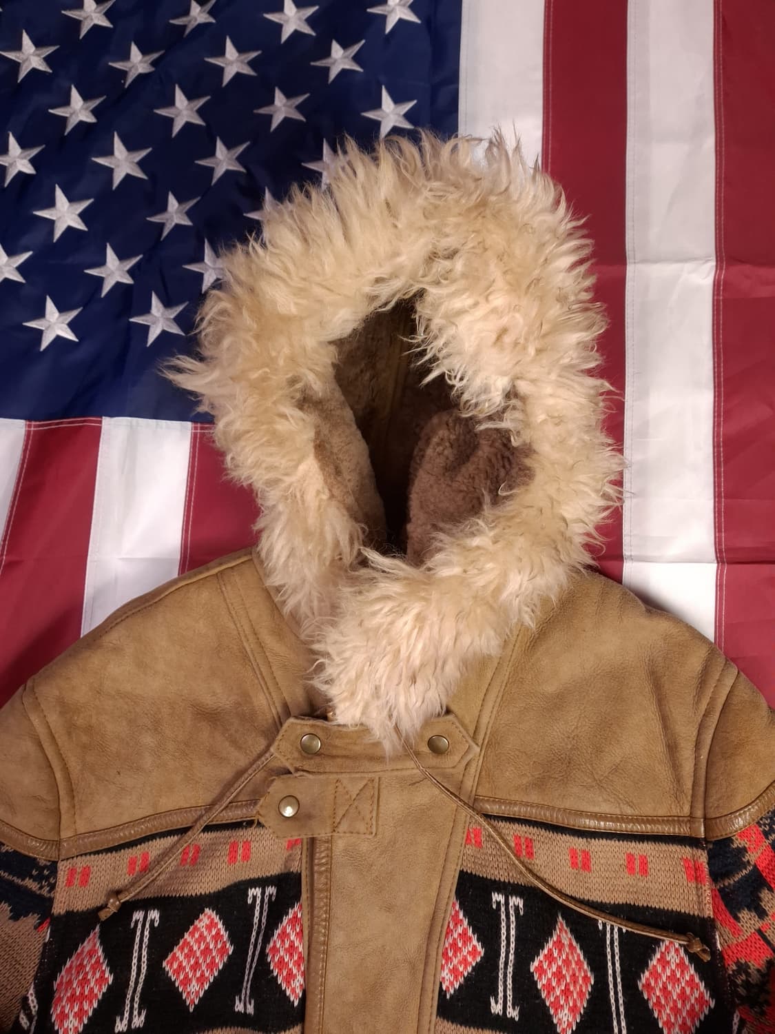 오리지날 90's 일본판 도그파이터 리얼 양털퍼 후드자켓 상품이미지2