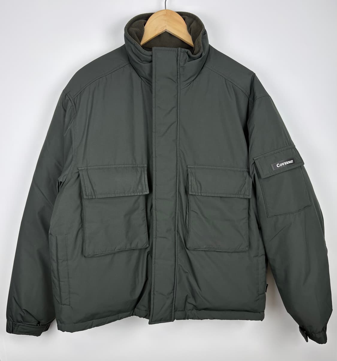 커버낫 카키 포켓 덕다운 숏파카 점퍼 상품이미지1