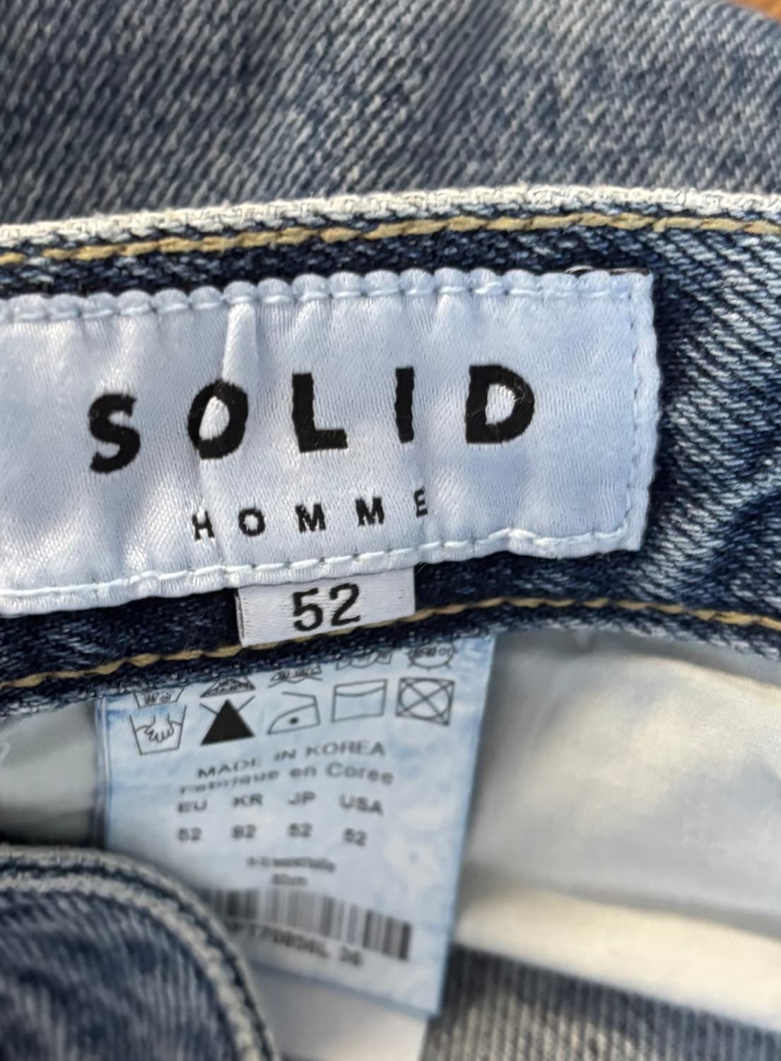 솔리드옴므 와이드 데님 팬츠 연청 상품이미지5