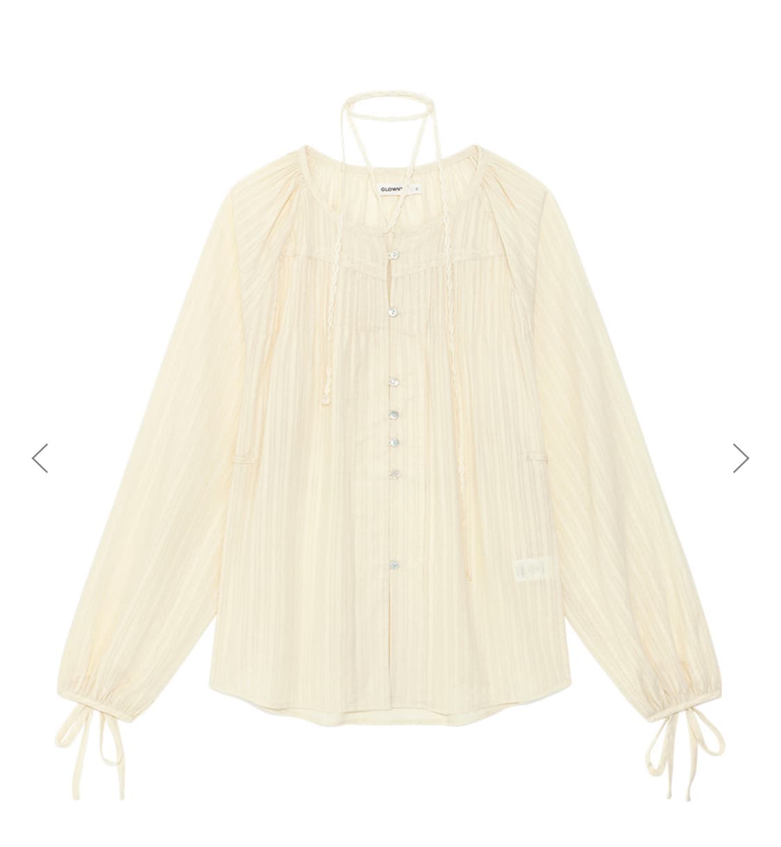 Glowny MISTY SHEER BLOUSE (LIGHT BEIGE) 상품이미지1