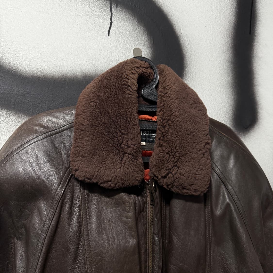 VTG 빈티지 100% 쉽스킨 퍼 카라 탈부착 퀼팅 양가죽 자켓 상품이미지3