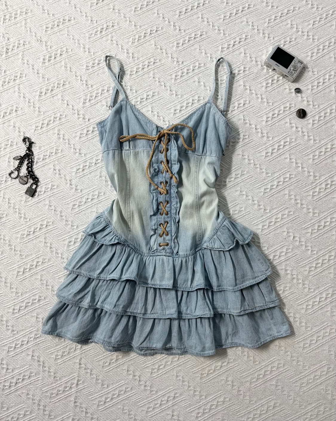 아일렛 데님 프릴 원피스 상품이미지4