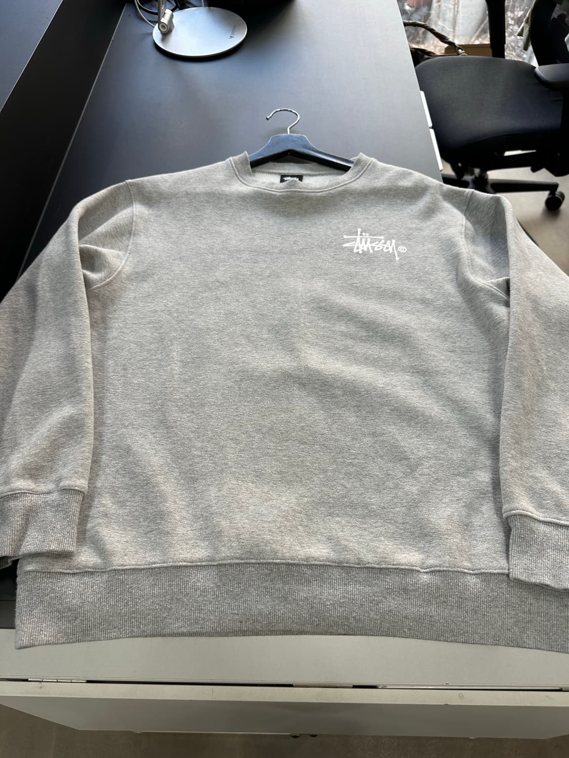 스투시 백로고 맨투맨 그레이 상품이미지5