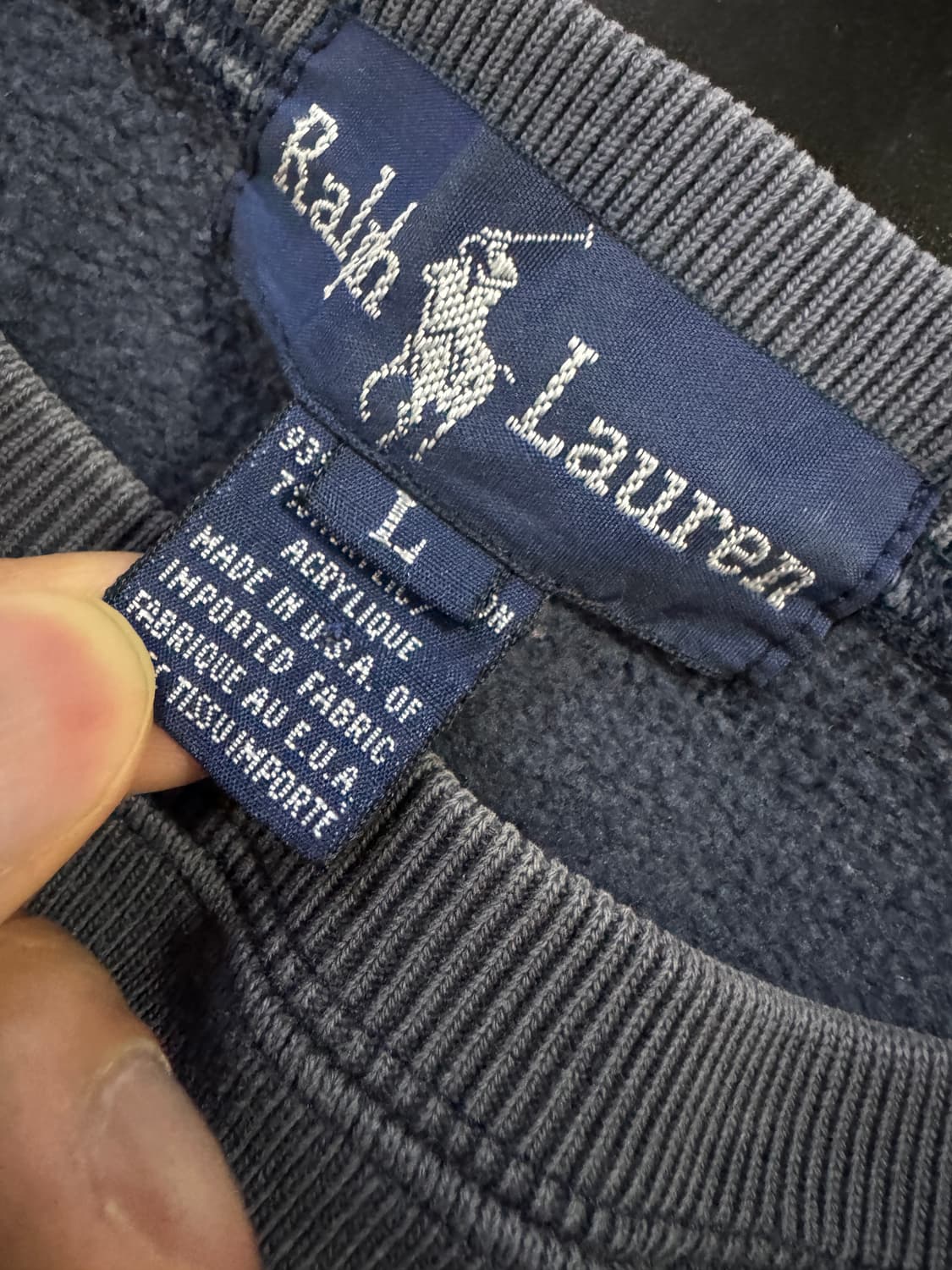 폴로 랄프로렌 트레이닝 기모 맨투맨 L 네이비 상품이미지3