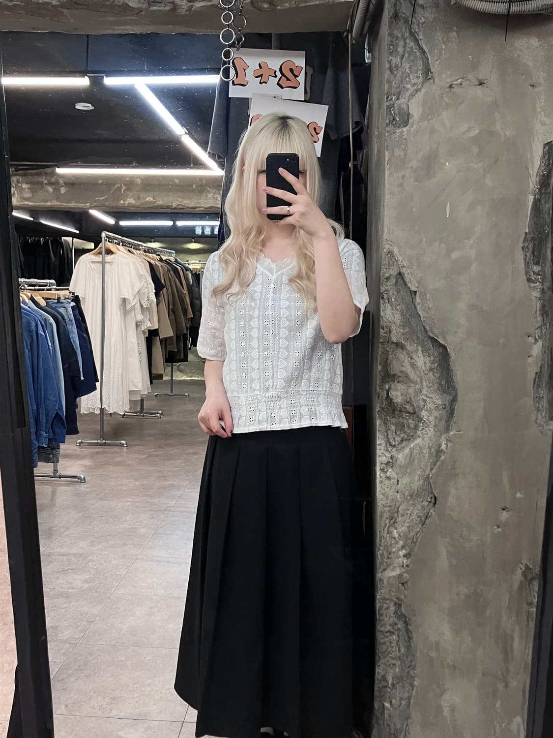 빈티지 레이스 코튼 반팔 티셔츠#csz4096 상품이미지2