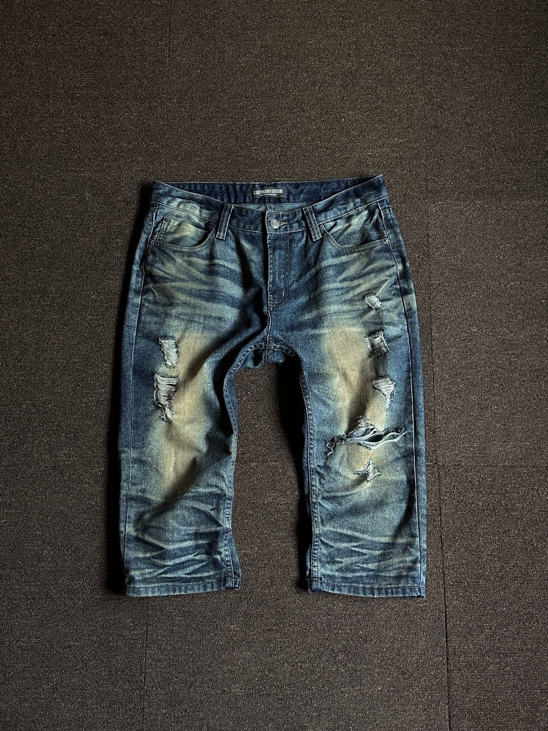 Codymaru 디스트레스 & 워시드 카프리 진 상품이미지7