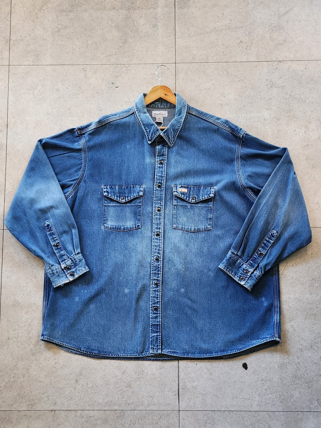칼하트 빈티지 워싱 데님 웨스턴 셔츠 상품이미지1