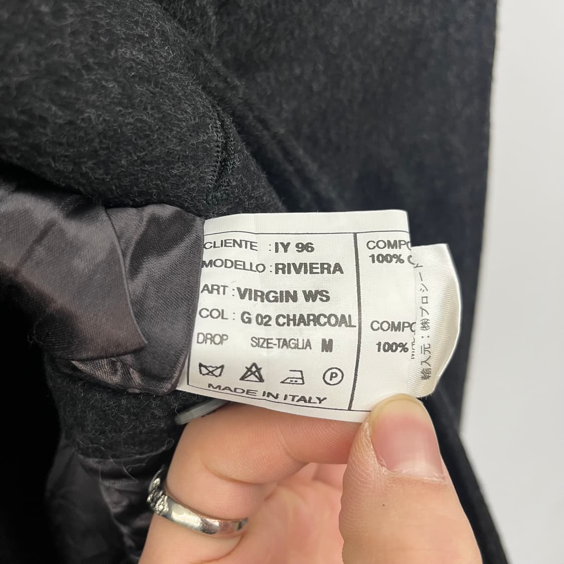 캐시미어 100% 차콜 롱코트 상품이미지5