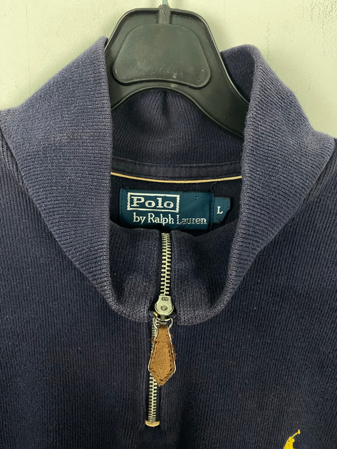 폴로 랄프로렌 네이비 반집업 코튼 니트 L <580> 상품이미지3