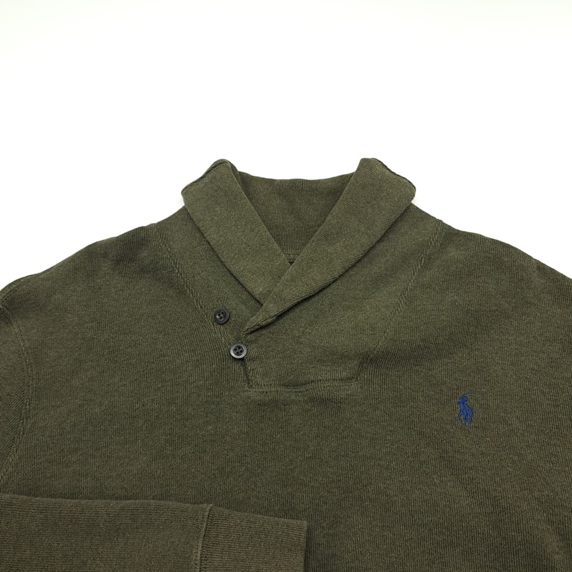 CN836 XL 폴로 랄프로렌 올리브그린 숄카라 긴팔 니트 스웨터 상품이미지3